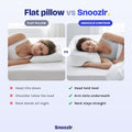Flat pillow vs Snoozlr contour pillow side-sleeping comparison