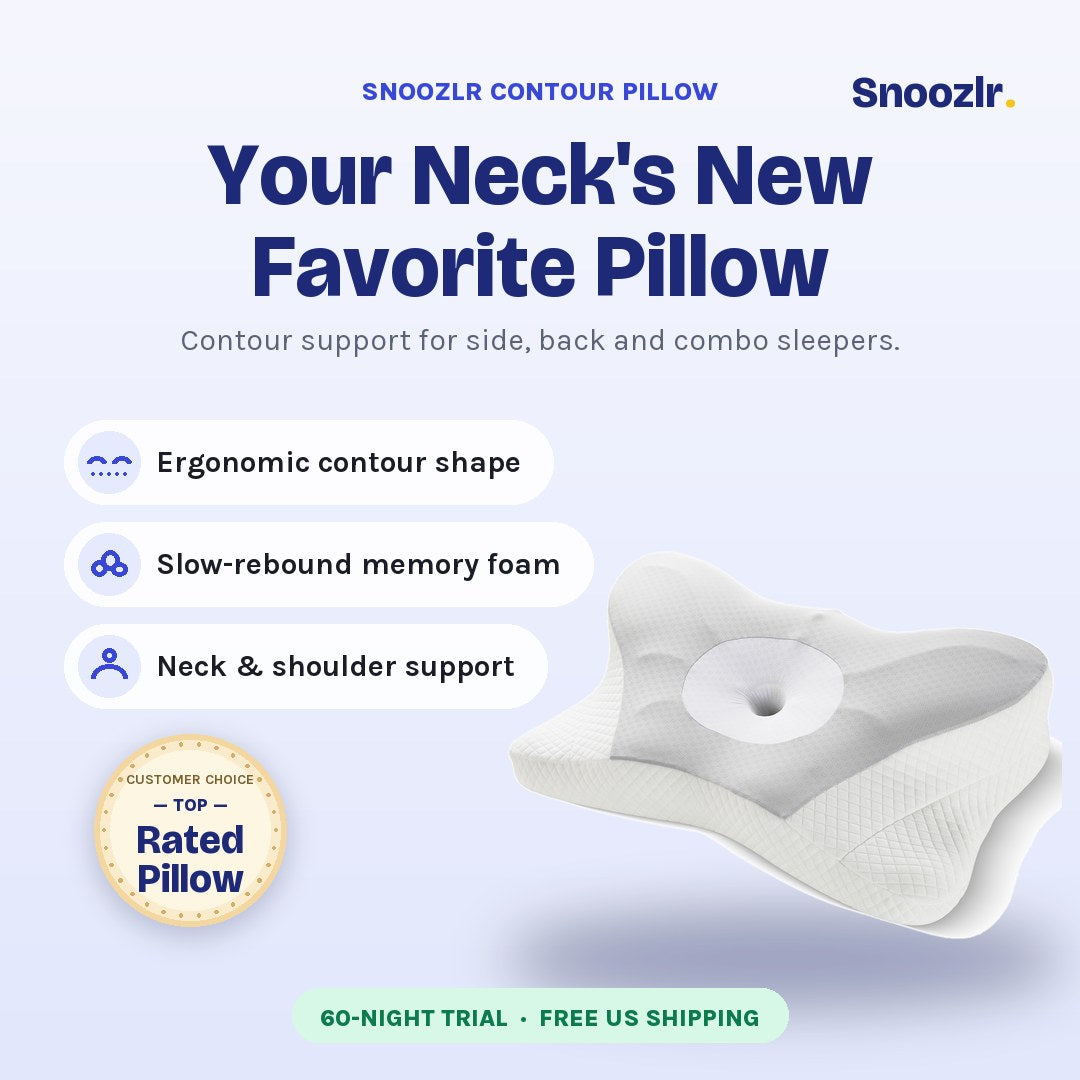 Snoozlr Contour Relief Pillow — contour support for side, back and combo sleepers