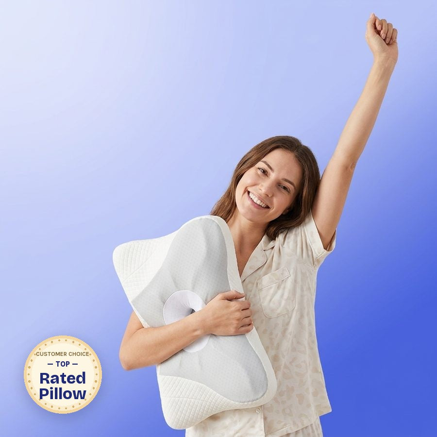 Sleeping deeply on the Snoozlr contour pillow